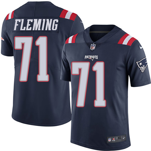 Men's Elite Cameron Fleming Nike Jersey Navy Blue - #71 Rush NFL New England Patriots